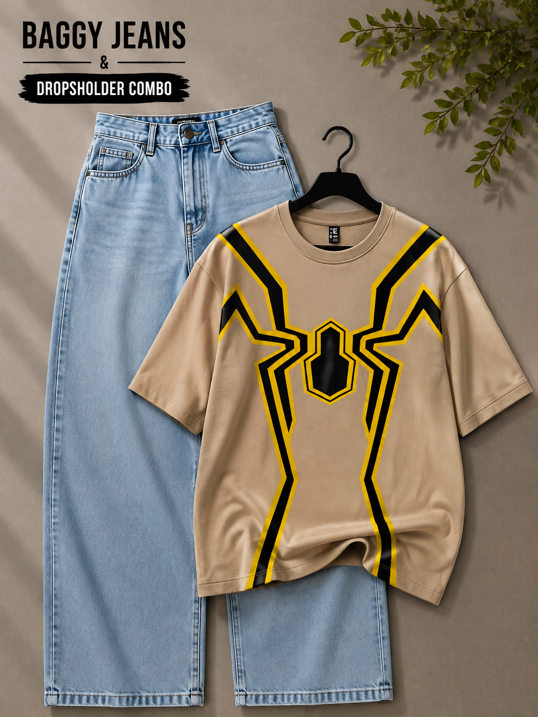 🕷️ Spider Man Oversized T-Shirt + Baggy Pant Combo 🖤
