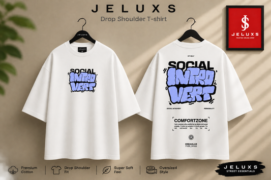 Social Oversized Heavyweight Drop Shoulder T-Shirt -White