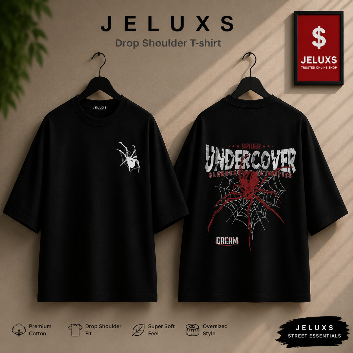 Undercover Makrosa Oversized Heavyweight Drop Shoulder T-Shirt -Black