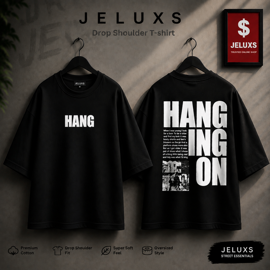 Hang Oversized Heavyweight Drop Shoulder T-Shirt -Black