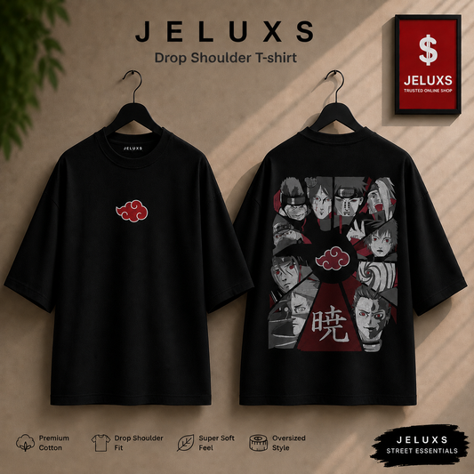 Oversized Heavyweight Drop Shoulder T-Shirt -Black